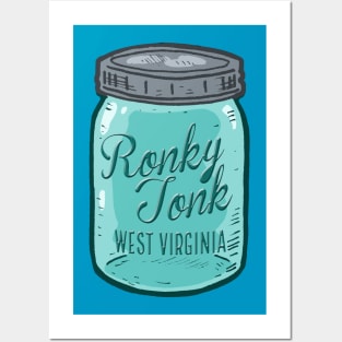 West Virginia Ronkytonk Mason Jar Posters and Art